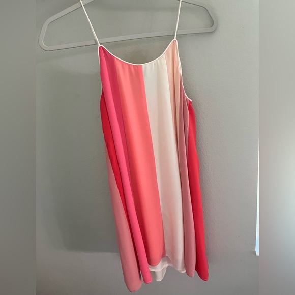 Francesca's Collections - Jun & Ivy - Coral Stripe Swing Mini Dress - Size XS - Picture 4 of 7